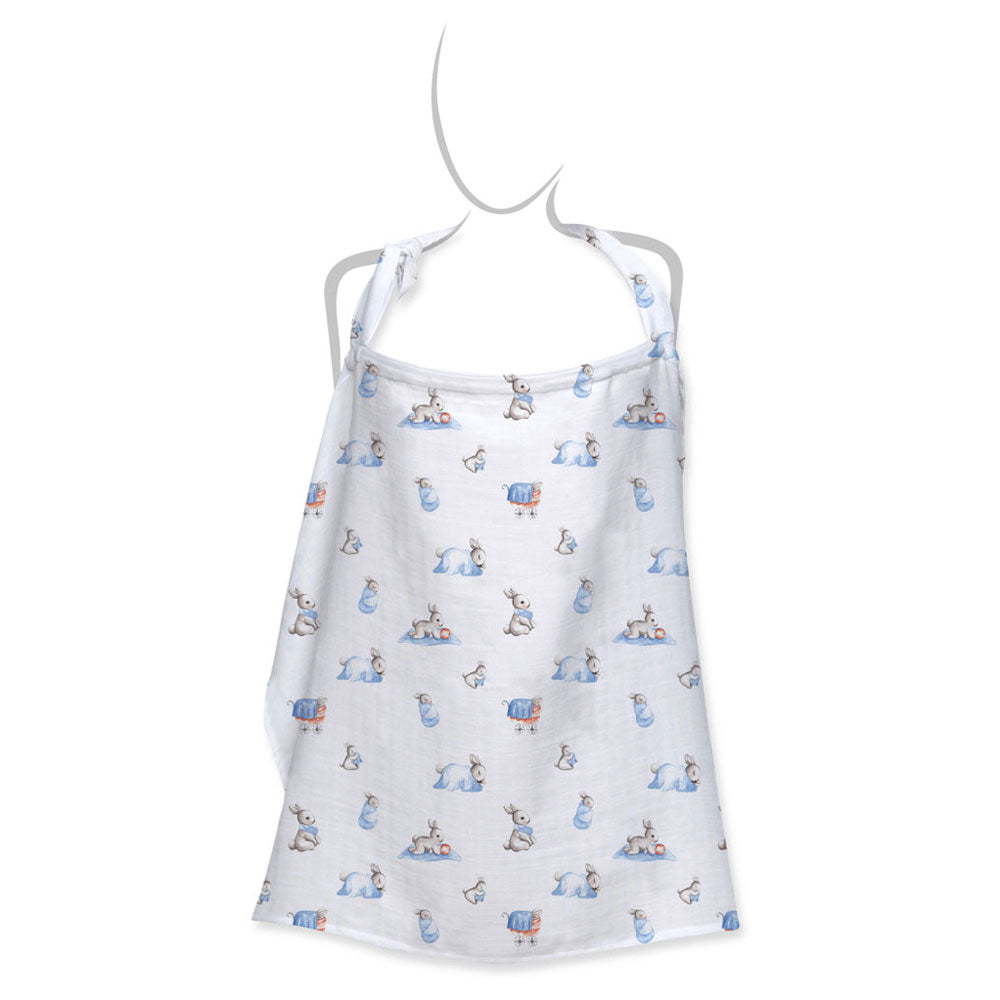 Muslin Breastfeeding Cover | Bébé Lapin | Nursing Cover UK | 90x60 cm | Deux Lapins