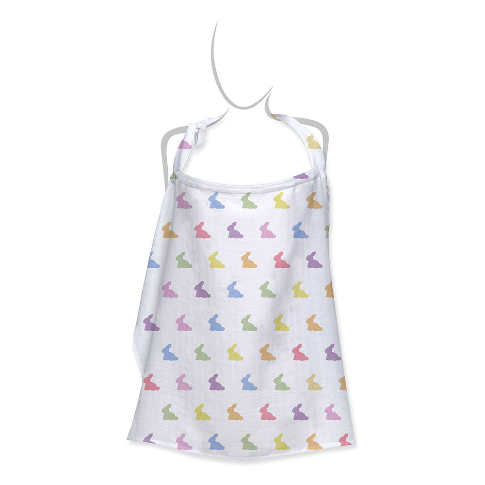 Muslin Breastfeeding Cover | Rainbow Lapin | Nursing Cover UK | 90x60 cm | Deux Lapins