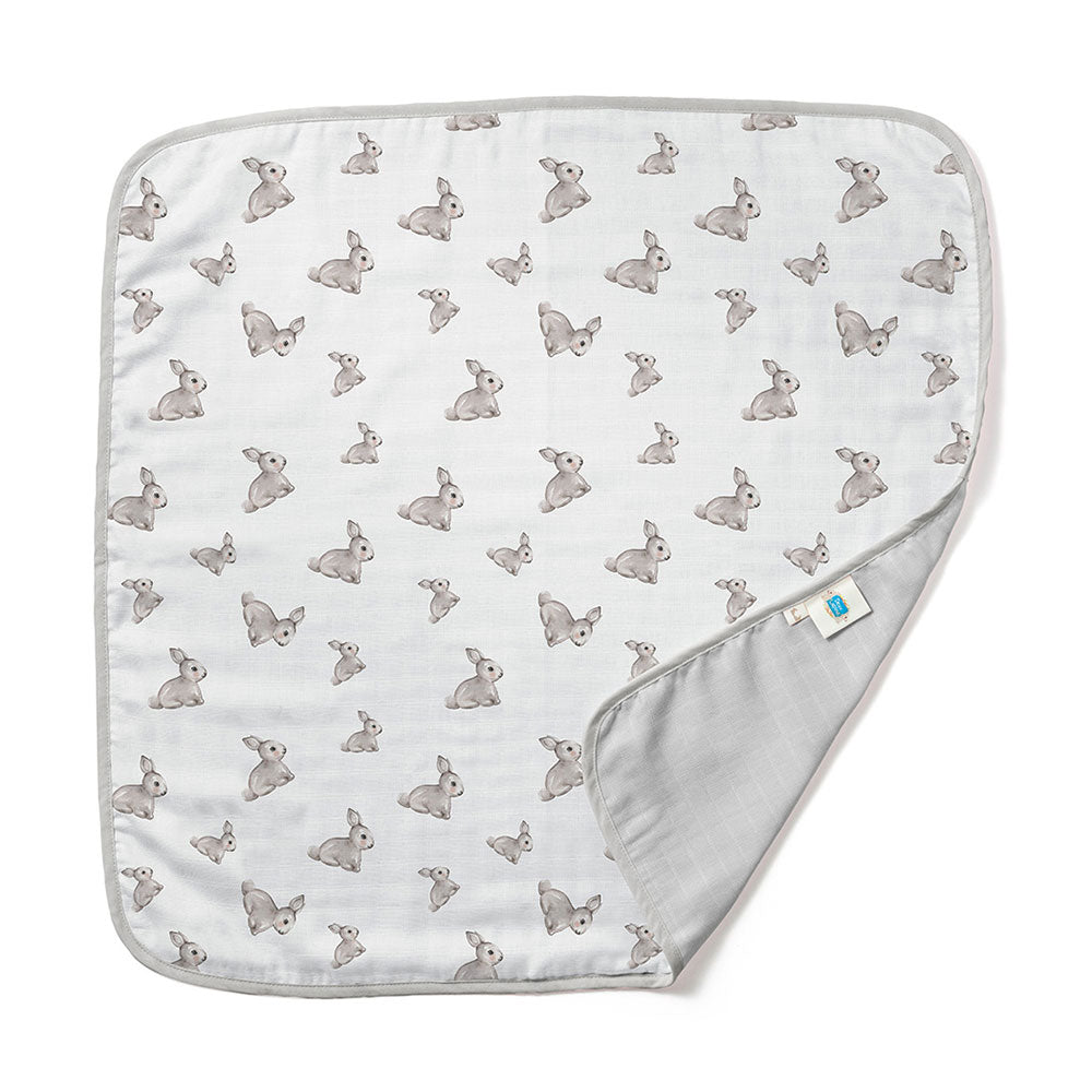 Double Layer Muslin Baby Blanket | Reversible | 0-12 Months | 65x65 cm | Deux Lapins UK | Iconique Lapin