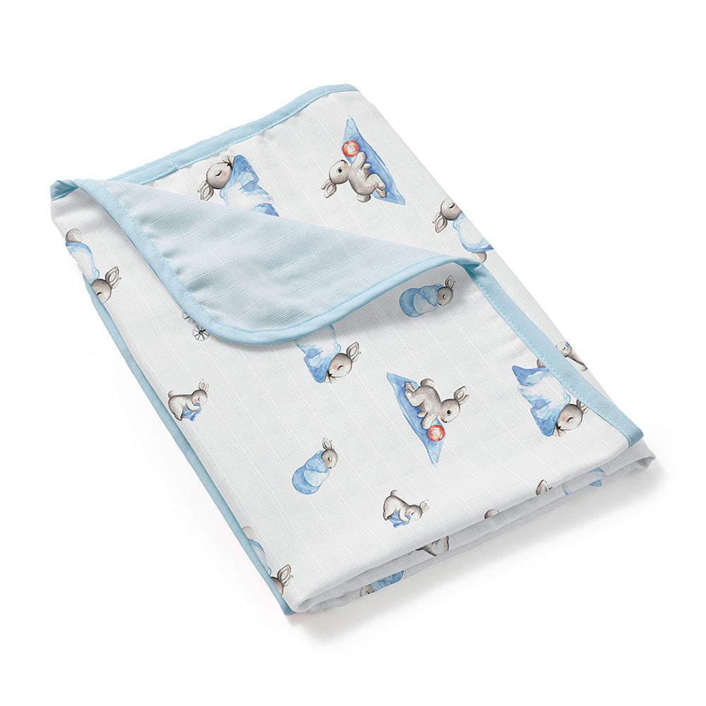 Double Layer Muslin Baby Blanket | Reversible | 0-12 Months | 65x65 cm | Deux Lapins UK | Bébé Lapin