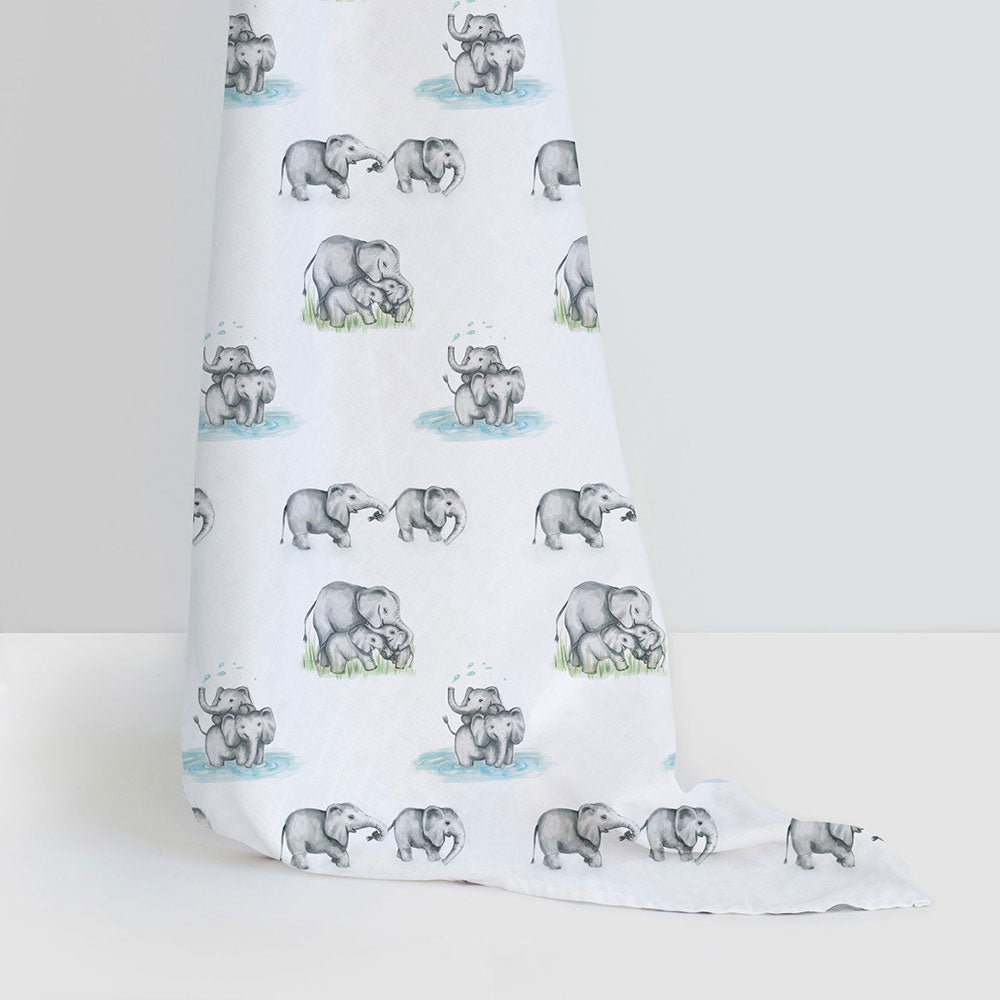 Muslin Swaddles | OEKO-TEX Certified | Deux Lapins UK | Les Elephants