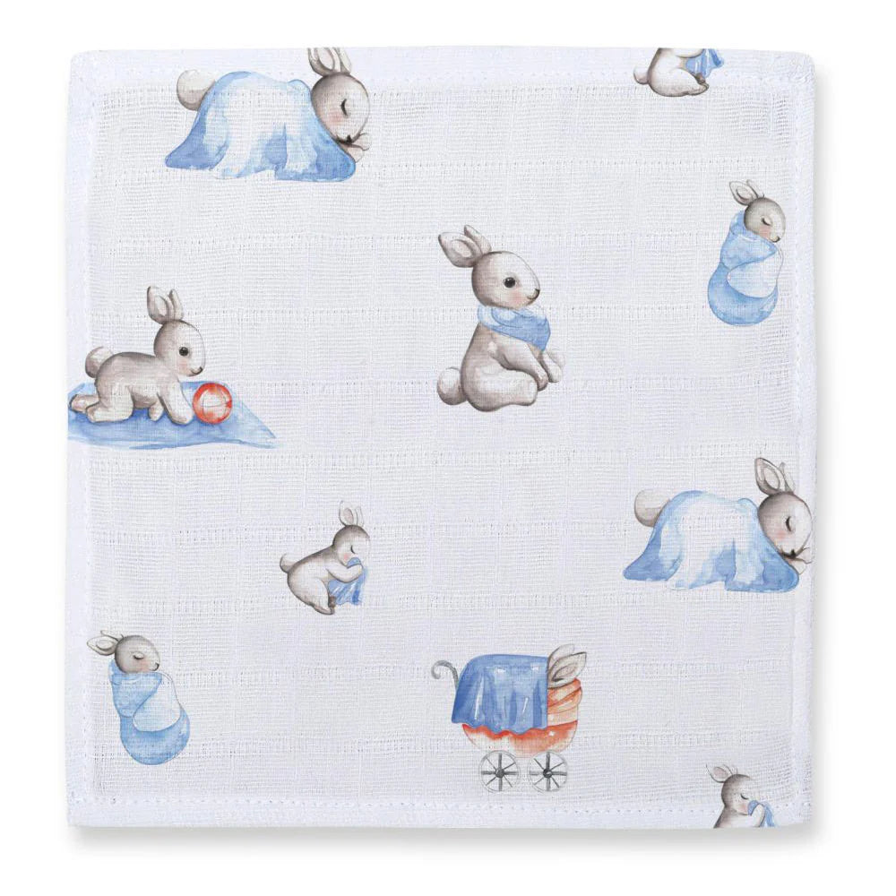Small Muslin Squares | Pack of 5 | 20x20 cm | Baby Burp Cloths | Deux Lapins UK | Bébé Lapin