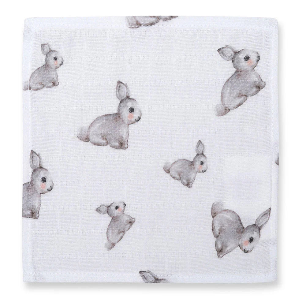Small Muslin Squares | Pack of 5 | 20x20 cm | Baby Burp Cloths | Deux Lapins UK | Iconique Lapin