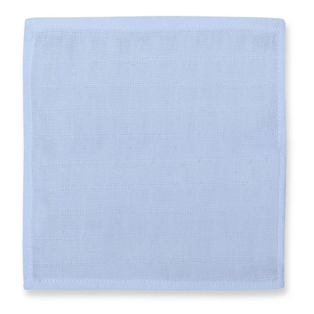 Small Muslin Squares | Pack of 5 | 20x20 cm | Baby Burp Cloths | Deux Lapins UK | Endless Blue
