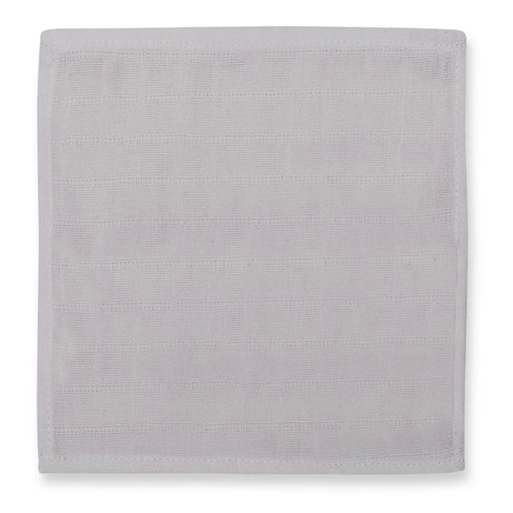 Small Muslin Squares | Pack of 5 | 20x20 cm | Baby Burp Cloths | Deux Lapins UK | Cotton Grey