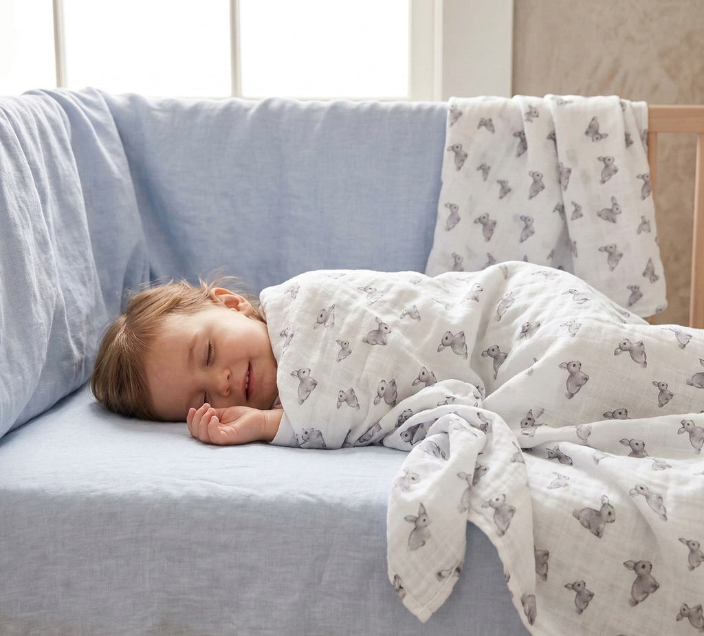 Muslin Swaddles | OEKO-TEX Certified | Deux Lapins UK | Iconique Lapin