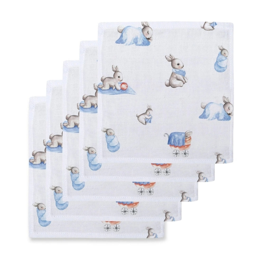 Small Muslin Squares | Pack of 5 | 20x20 cm | Baby Burp Cloths | Deux Lapins UK | Bébé Lapin