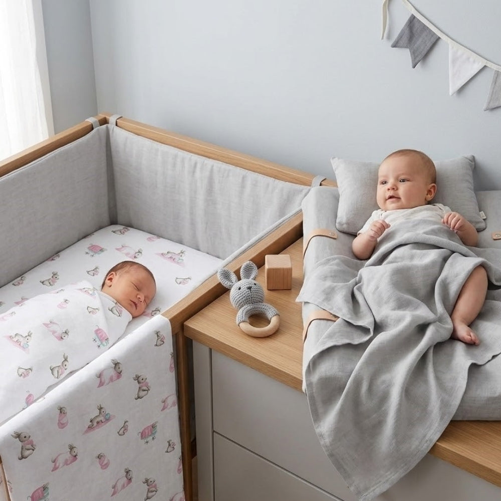 Muslin Swaddles | OEKO-TEX Certified | Deux Lapins UK | Bébé Lapin Rose