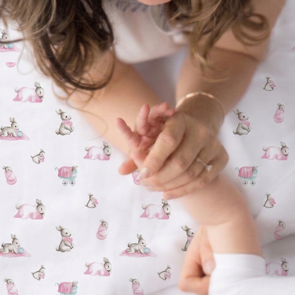 Muslin Swaddles | OEKO-TEX Certified | Deux Lapins UK | Bébé Lapin Rose