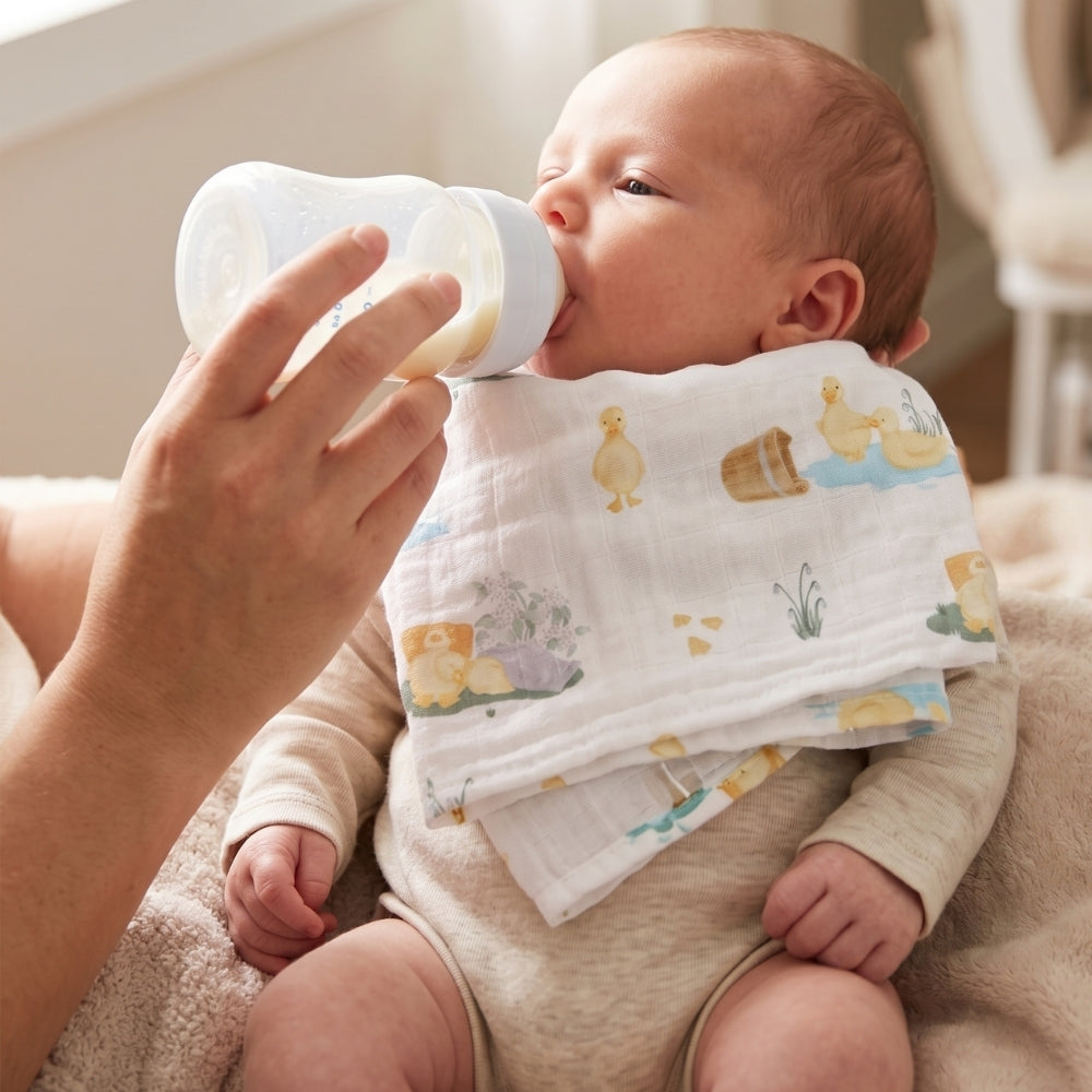 Muslin Burp Cloth | OEKO-TEX Cotton | 40x40 cm | Deux Lapins UK | Petits Caneton