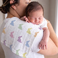 Muslin Burp Cloth | OEKO-TEX Cotton | 40x40 cm | Deux Lapins UK | Rainbow Lapin