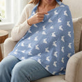 Muslin Breastfeeding Cover | Mono Lapin Royal Blue | Nursing Cover UK | 90x60 cm | Deux Lapins
