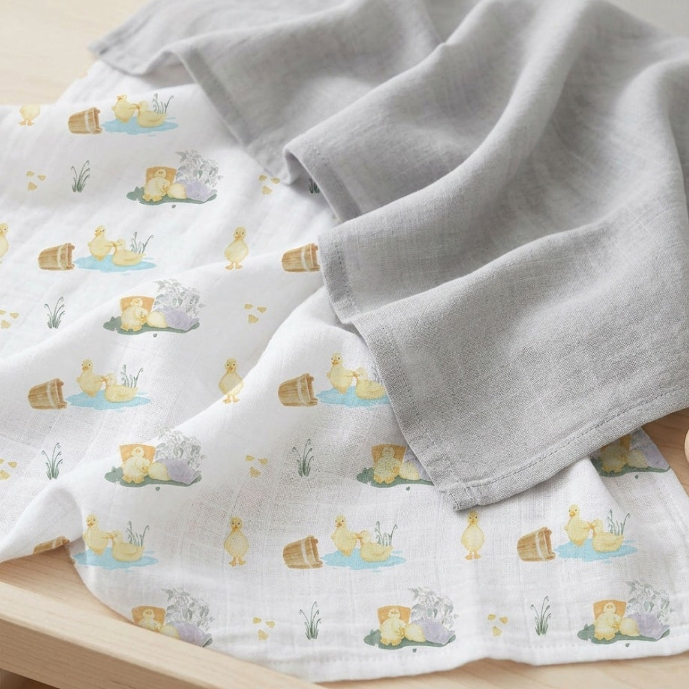 Muslin Swaddles | OEKO-TEX Certified | Deux Lapins UK | Petits Caneton