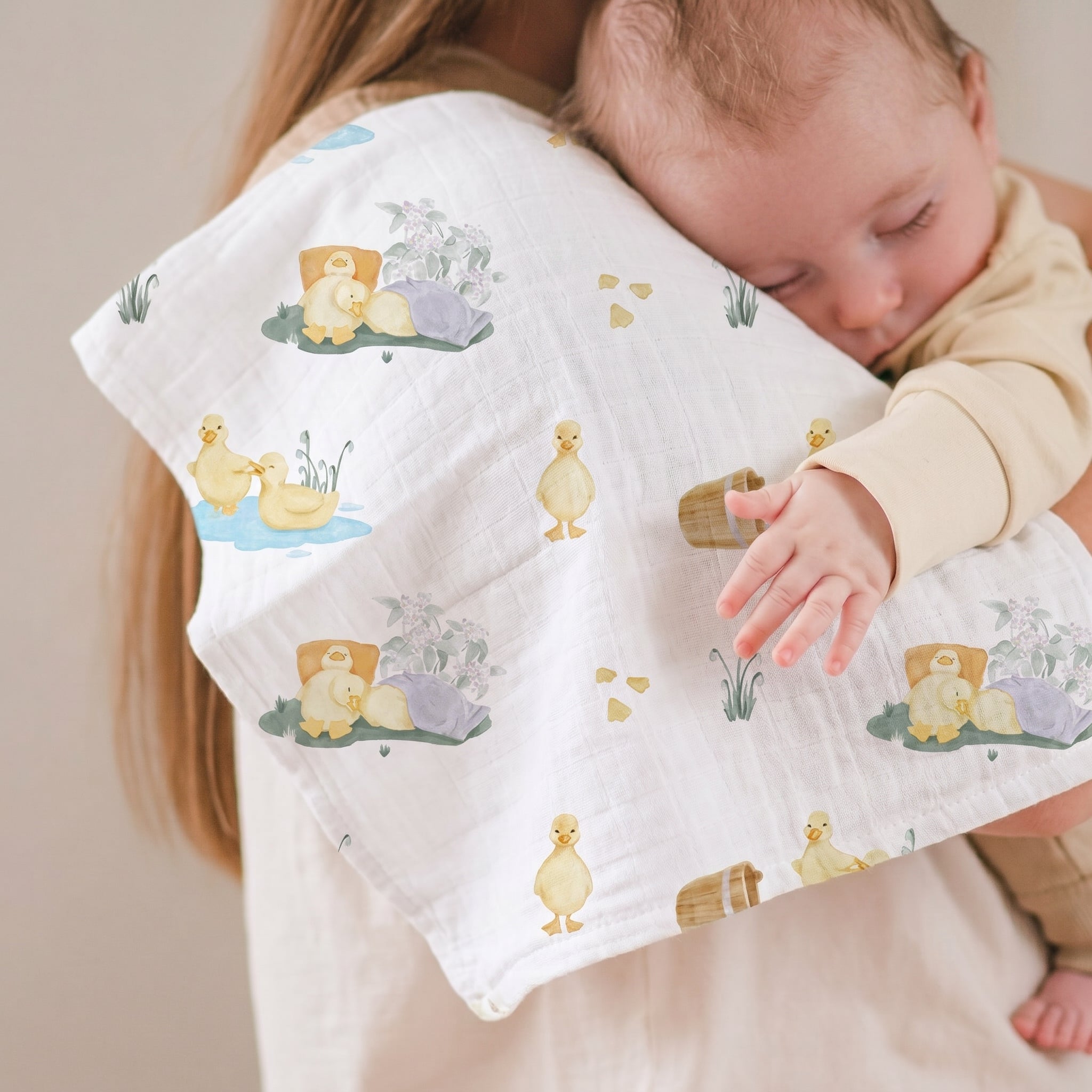 Muslin Burp Cloth | OEKO-TEX Cotton | 40x40 cm | Deux Lapins UK | Petits Caneton