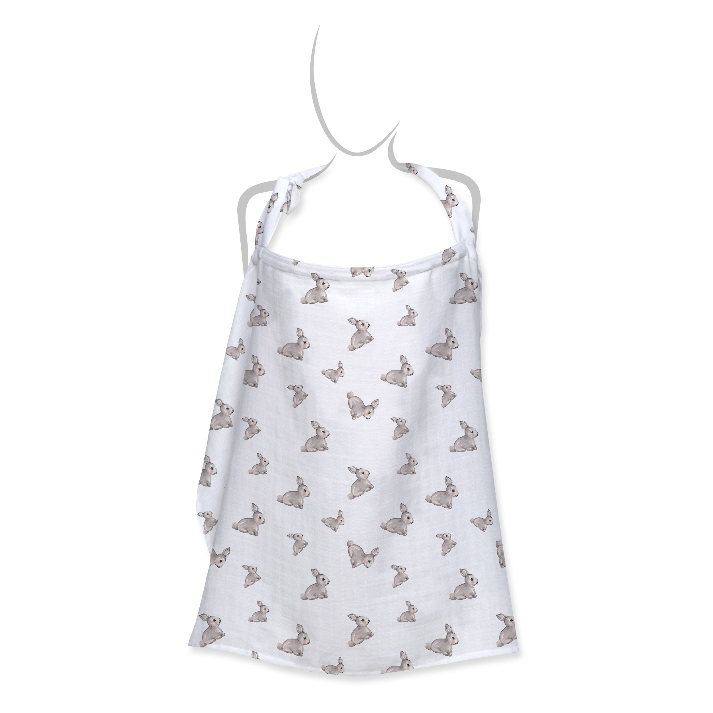 Muslin Breastfeeding Cover | Iconique Lapin | Nursing Cover UK | 90x60 cm | Deux Lapins