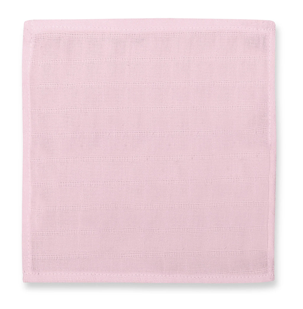 Small Muslin Squares | Pack of 5 | 20x20 cm | Baby Burp Cloths | Deux Lapins UK | Innocent Pink