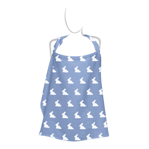 Muslin Breastfeeding Cover | Mono Lapin Royal Blue | Nursing Cover UK | 90x60 cm | Deux Lapins