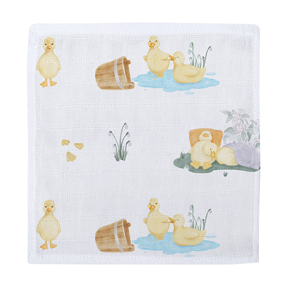 Small Muslin Squares | Pack of 5 | 20x20 cm | Baby Burp Cloths | Deux Lapins UK | Petits Caneton